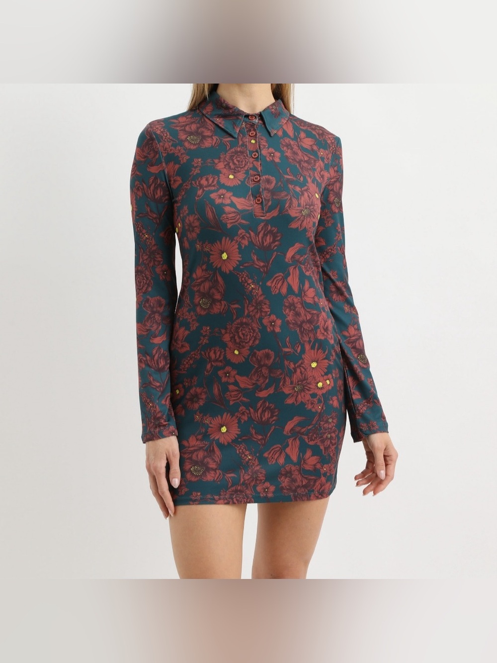 ZARA Cropped Tunic Dress Size Medium - Indigo Burgundy